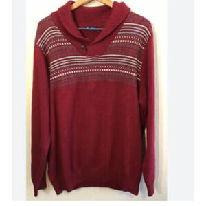 Alan Flusser Mens Cowl Neck Red Sweater Size XL NWT
